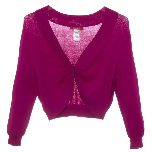 Anne Klein Sweaters Anne Klein Fuchsia Cropped Cardigan Knit